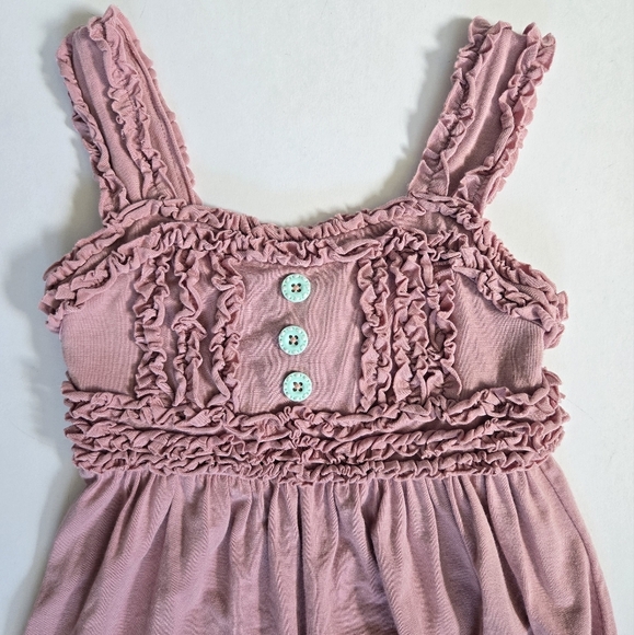 Matilda Jane Mauve Pink Dune Buggy Emilia Dress blue buttons size 4 - Picture 2 of 5